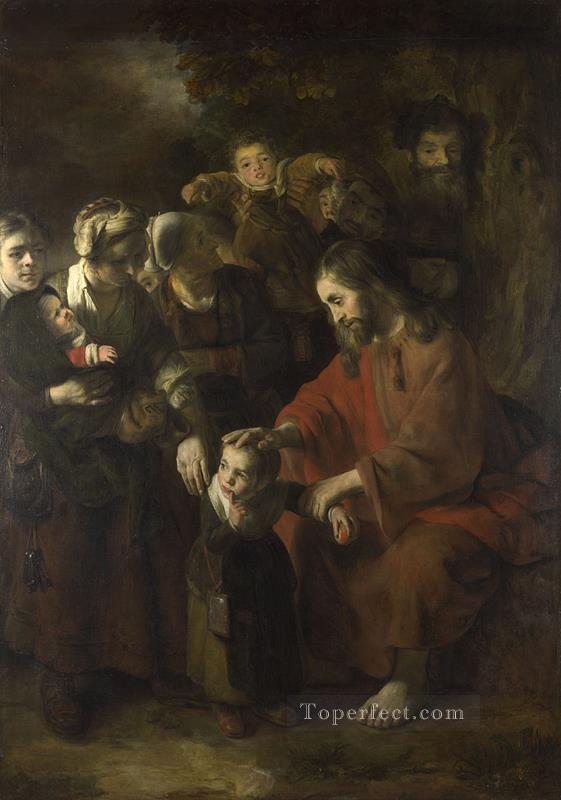 子供たちを祝福するキリスト バロック ニコラエス マエス油絵